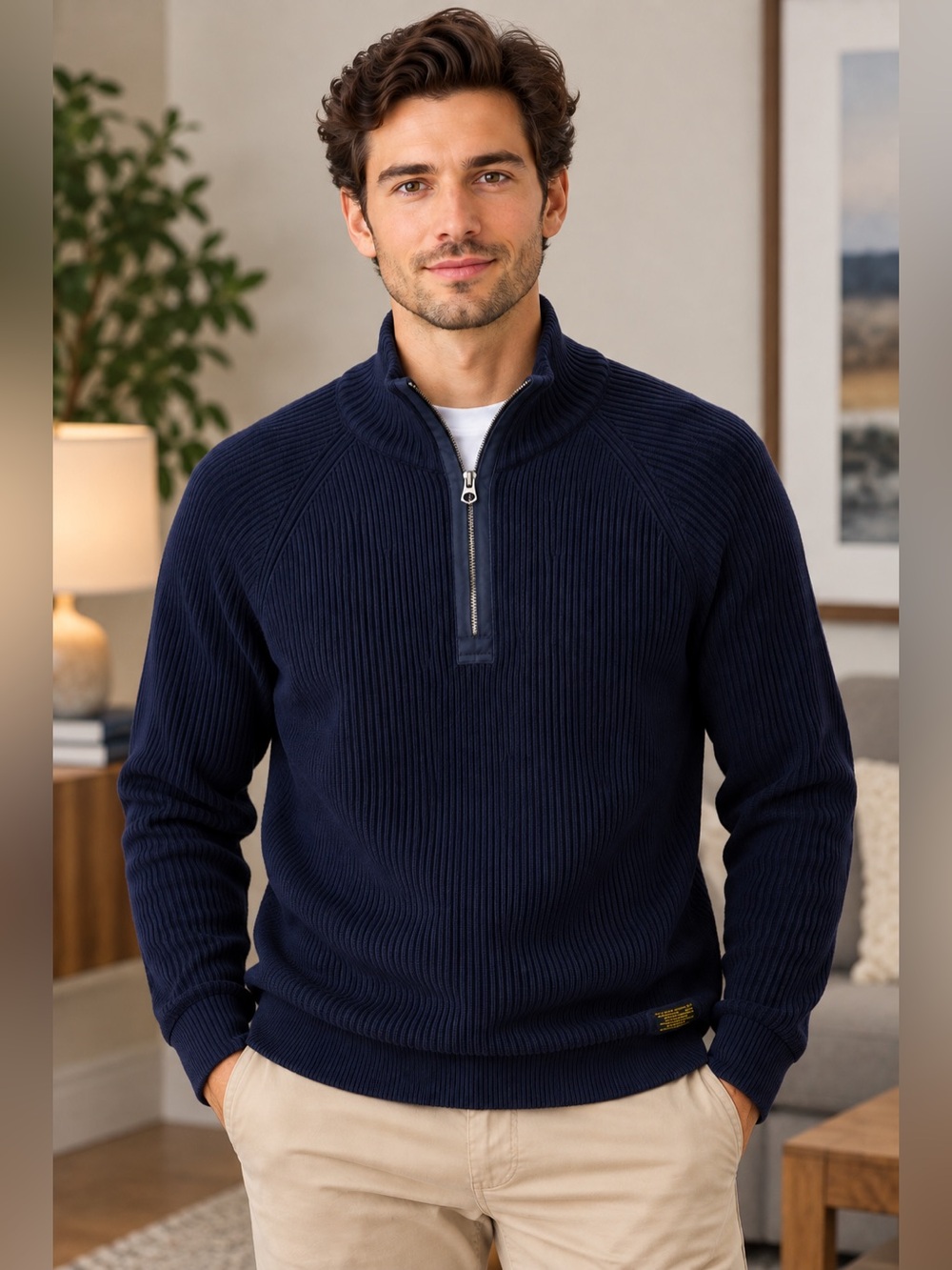 Polo Jeans Co. Ralph Lauren Men’s Navy Quarter-Zip Sweater – Size XL